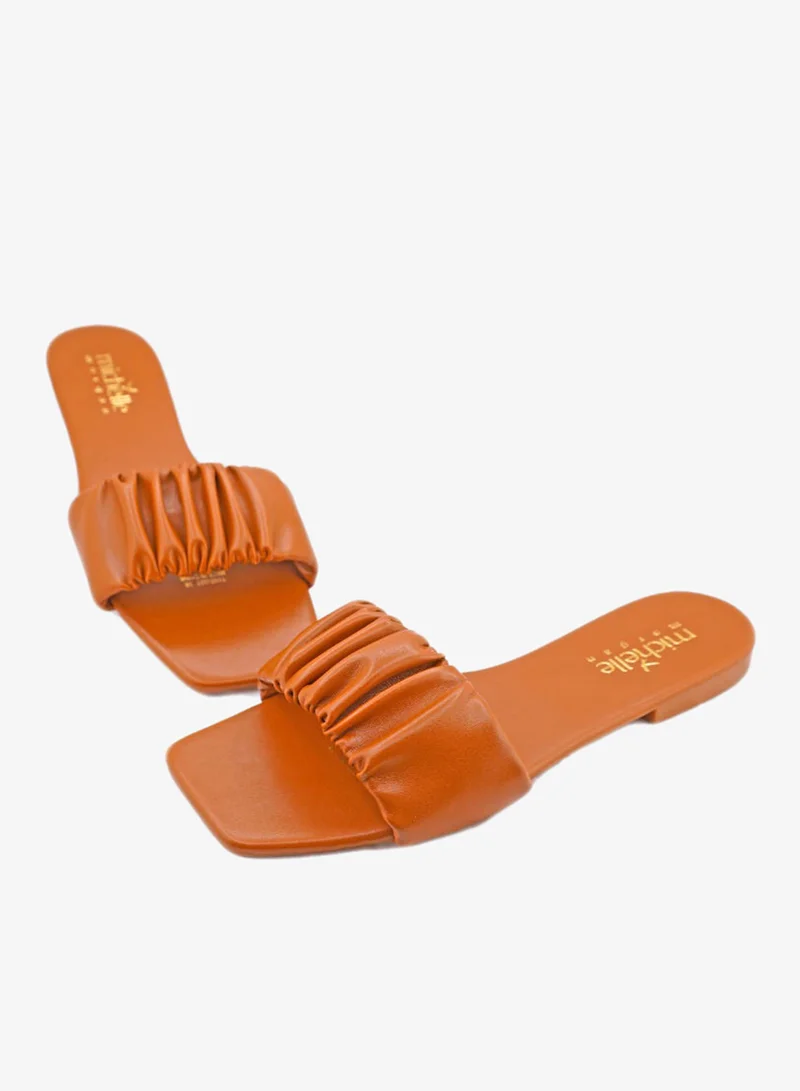 Michelle Morgan BROWN 092-2258 Michelle Morgan Casual Ladies Slides  Brown for Women | Best Price UAE