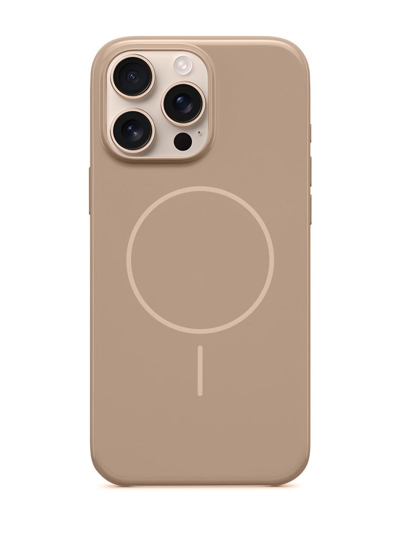 غطاء iPhone 16 Pro Max - يدعم MagSafe، غطاء حماية مقاوم للخدوش، تصميم نحيف، بطانة داخلية من الألياف الدقيقة - بني صحراوي. - Image 1