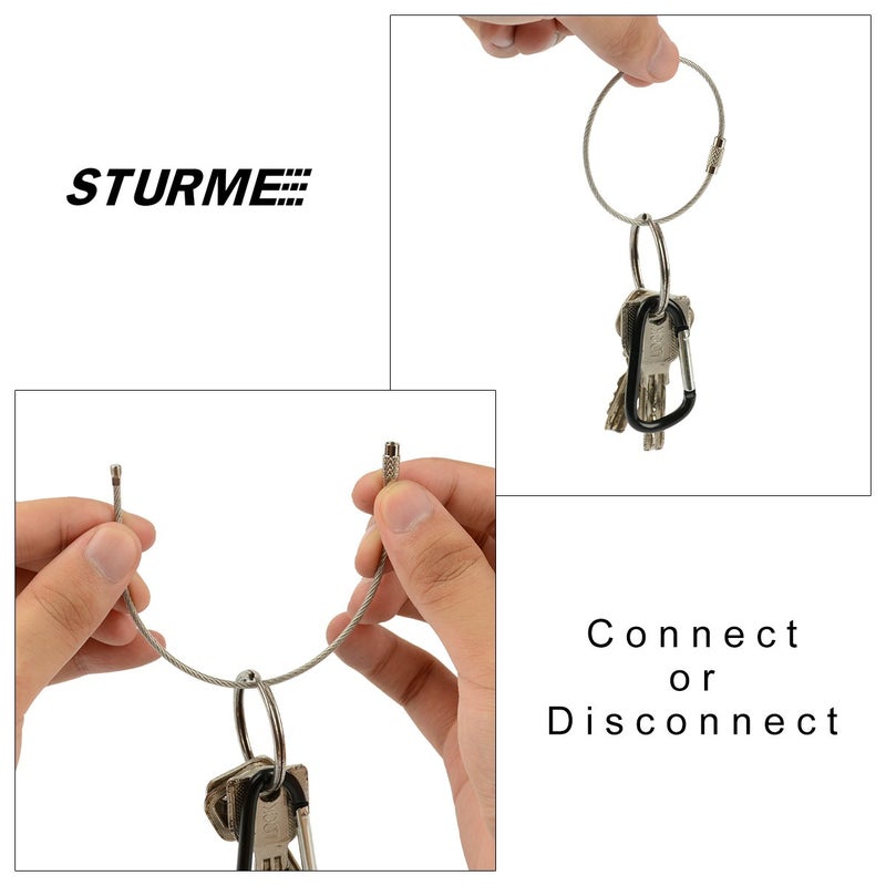 STURME 2" Aluminum D Ring Carabiners Clip D Shape Spring Loaded Gate Small Keychain Carabiner Clip Set for Outdoor Camping Mini Lock Snap Hooks Spring Link Key Chain Durable Improved 24 PCS (Silver) - Image 4