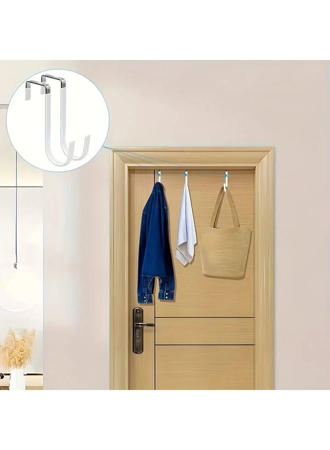 4pcs Nail Free Rubber Dipped Hook White Heavy Duty Door Hanger For Clothes Towels - Image 5