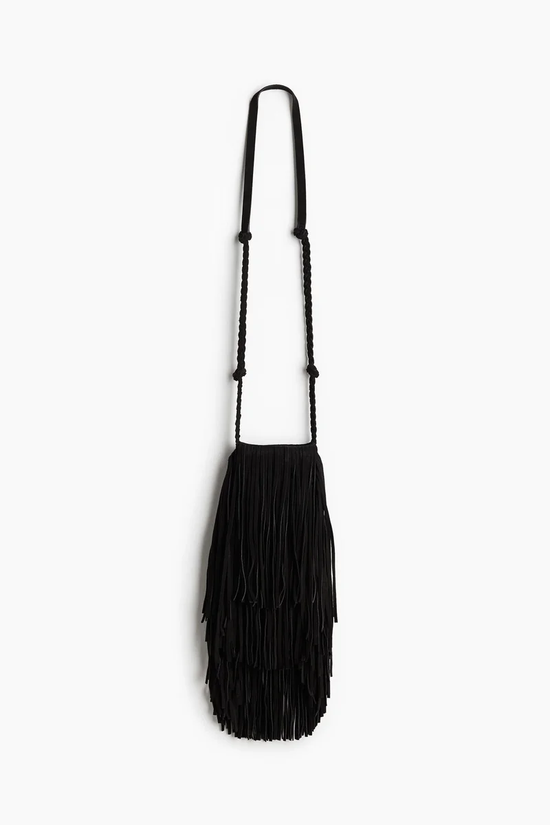 H&M Fringed suede phone bag