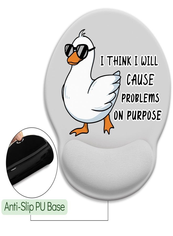 LIMKRIAN Ergonomic Mouse Pad with Wrist Rest, Funny Duck Mouse Pads for Desk, Gaming Mouse Pad Wrist Support, Cute Mousepad with Non-Slip Pain Relief PU Base, Cute Home Office Desk Accessories Decor - Image 5