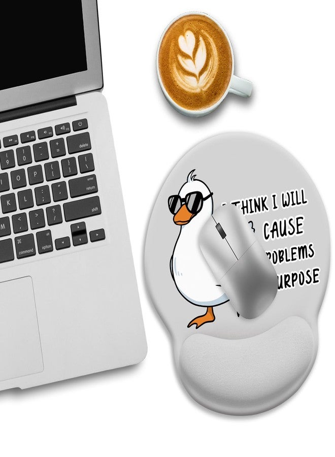 LIMKRIAN Ergonomic Mouse Pad with Wrist Rest, Funny Duck Mouse Pads for Desk, Gaming Mouse Pad Wrist Support, Cute Mousepad with Non-Slip Pain Relief PU Base, Cute Home Office Desk Accessories Decor - Image 3