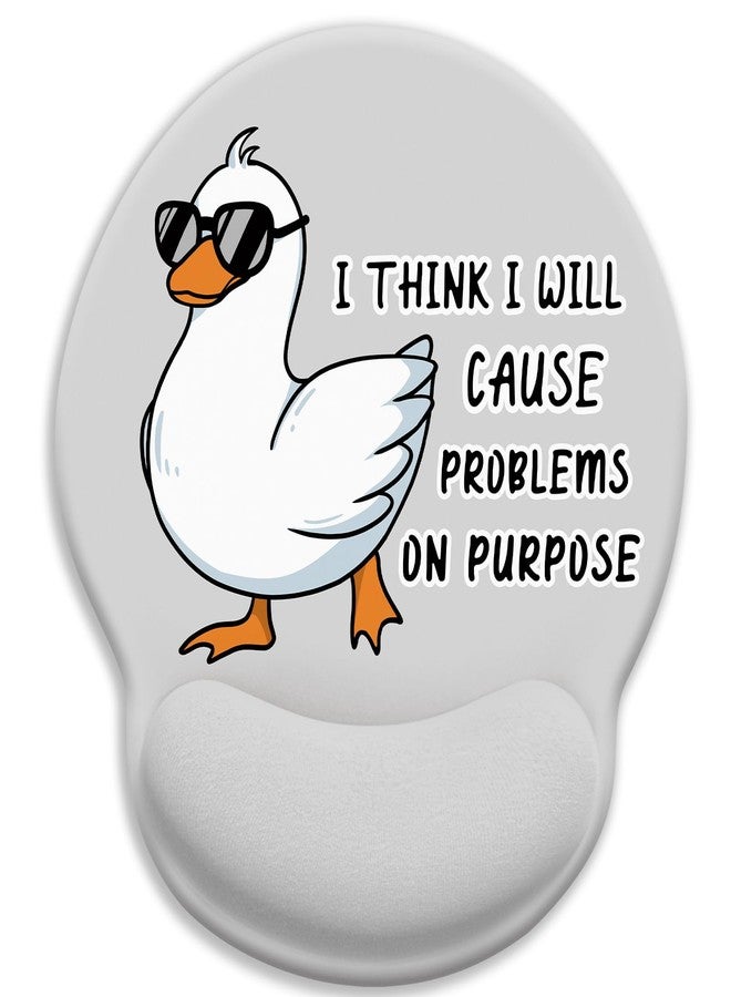 LIMKRIAN Ergonomic Mouse Pad with Wrist Rest, Funny Duck Mouse Pads for Desk, Gaming Mouse Pad Wrist Support, Cute Mousepad with Non-Slip Pain Relief PU Base, Cute Home Office Desk Accessories Decor - Image 1