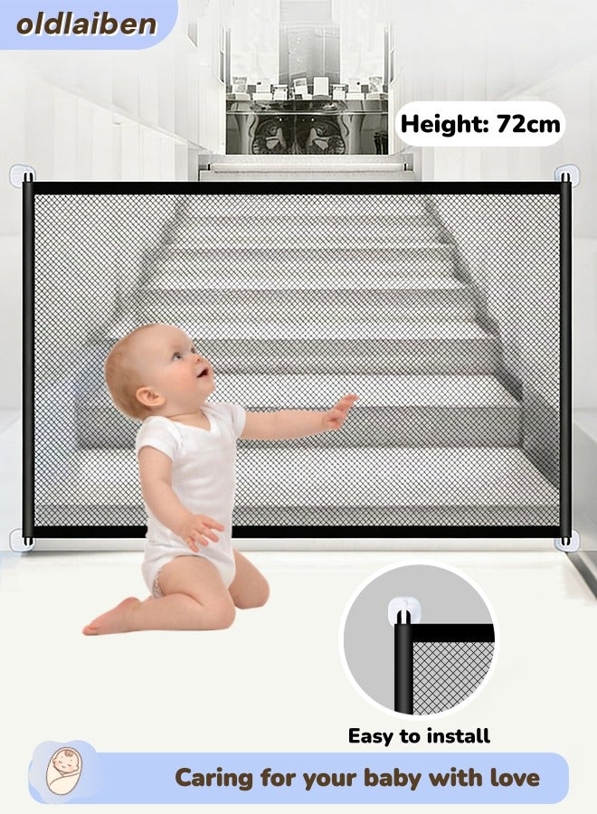 الدليبن بوابة أطفال قابلة للسحب للسلالم - جائزة اختيار الأم، بوابة أطفال مع باب بوابة أطفال أساسية للمداخل، بوابة أطفال للمنزل، بوابة أطفال سهلة الاستخدام للسلالم، أسود - Image 1