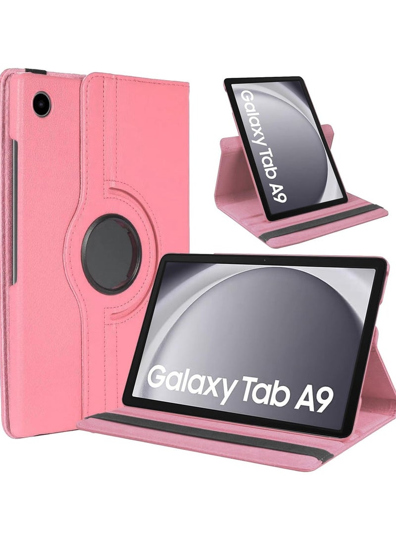 DUSALA Case for Samsung Galaxy Tab A9 Case 8.7 inch 2023 (SM-X110/X115/X117) 360° Rotating Book Cover Protective Case with Auto Wake/Sleep for Galaxy Tab A9 (Pink) - Image 1
