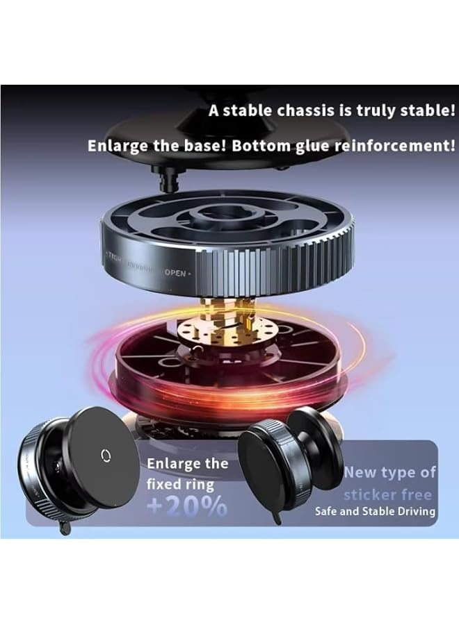 S-TOP Car Phone Holder - Magnetic Vacuum Suction Mount, 360° Adjustable Phone Holder Car & Desk Quick Lock Compatible with iPhone & Android (White) - Image 4