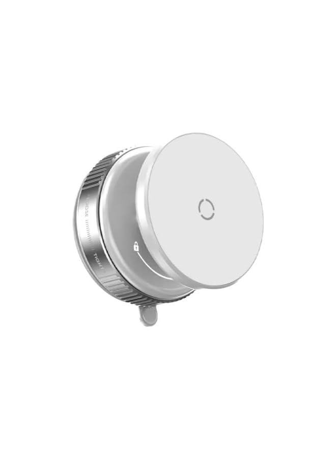 S-TOP Car Phone Holder - Magnetic Vacuum Suction Mount, 360° Adjustable Phone Holder Car & Desk Quick Lock Compatible with iPhone & Android (White) - Image 1