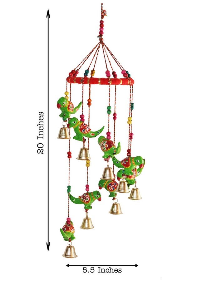 JH Gallery Metal Recycled Material Handcrafted Rajasthani Door Wall Hanging Decorative Furnishing Showpiece (Green Parrot) - Image 2