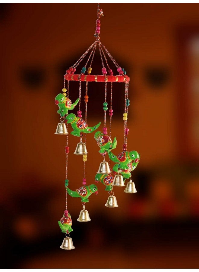 JH Gallery Metal Recycled Material Handcrafted Rajasthani Door Wall Hanging Decorative Furnishing Showpiece (Green Parrot) - Image 3