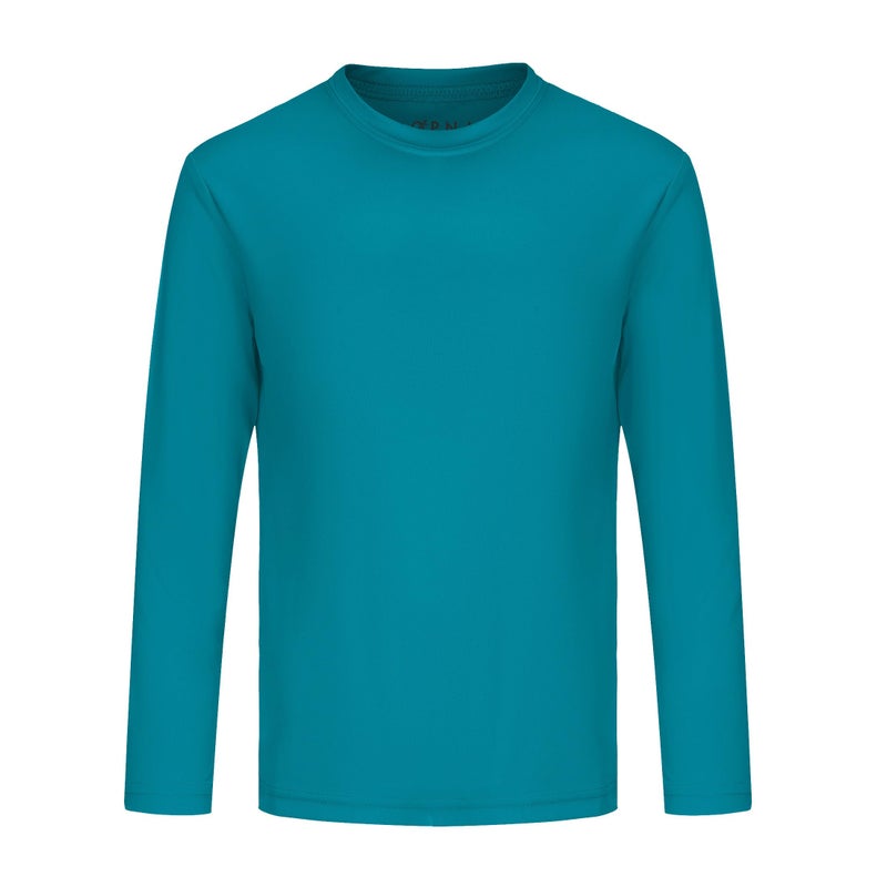 OPNA Youth Athletic Performance Long Sleeve Shirts for Boys or Girls-Moisture Wicking, Medium, Atomic Blue - Image 5