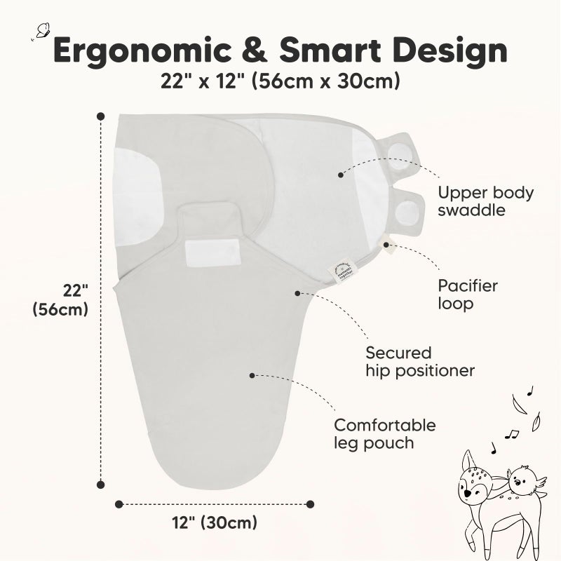 KeaBabies 3-Pack Organic Baby Swaddle Sleep Sacks - Swaddles for Newborns, Infant 0-3 Months, Baby Girls, Boys, Soft & Snug Newborn Sleep Sack, Nursery Swaddling Blankets (The Wild) - Image 2