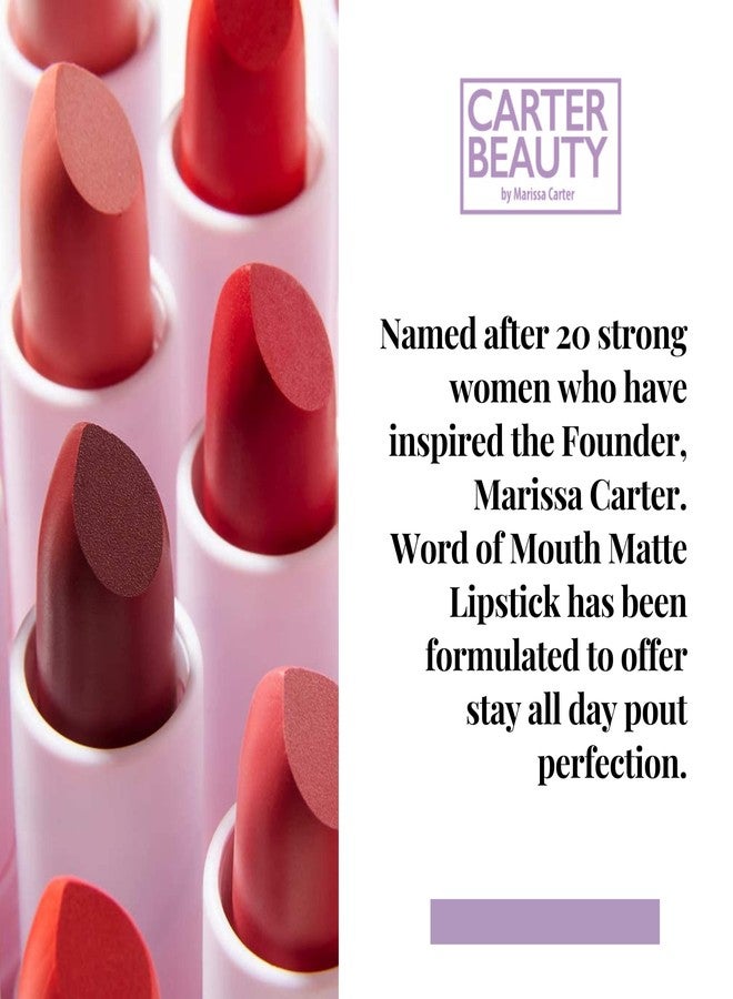 Carter Beauty أحمر شفاه كارتر بيوتي وورد أوف ماوث - لون مكثف مع لمسة نهائية غير لامعة - ارتداء مريح يدوم طويلاً - يمكن استخدامه مع صبغة الشفاه فري سبيتش لمظهر لامع - إيما - 0.16 أونصة - Image 2