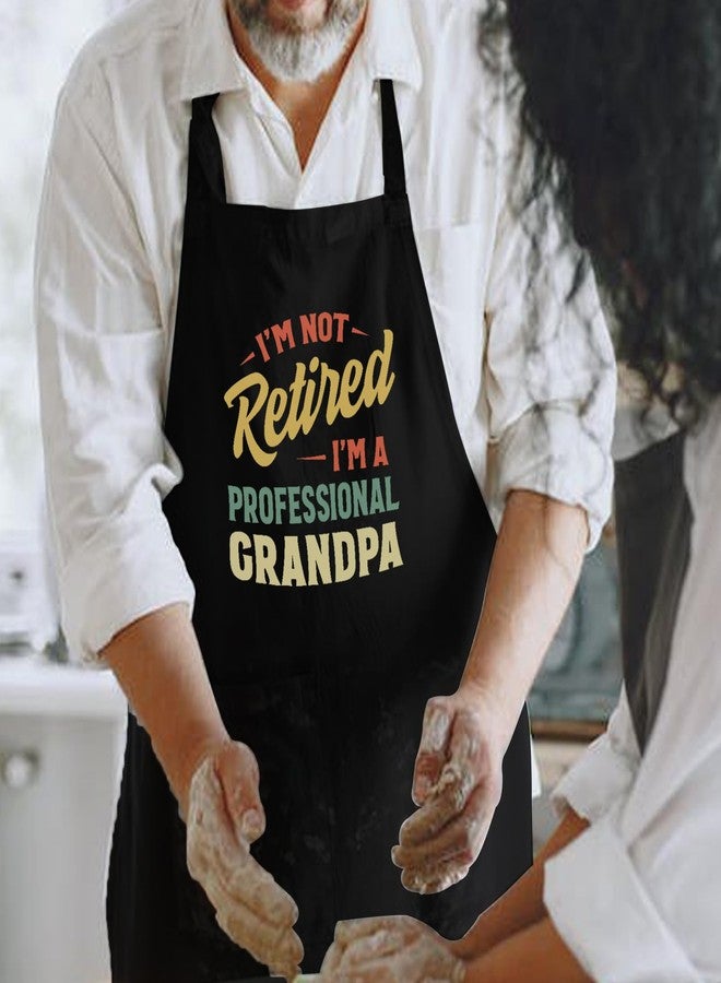 Jpayxese Funny Retirement Gifts for Men, Retired Apron for Cooking Kitchen Grilling BBQ with Pockets, Gifts for Grandpa Chef Birthday Fathers Day - Image 4
