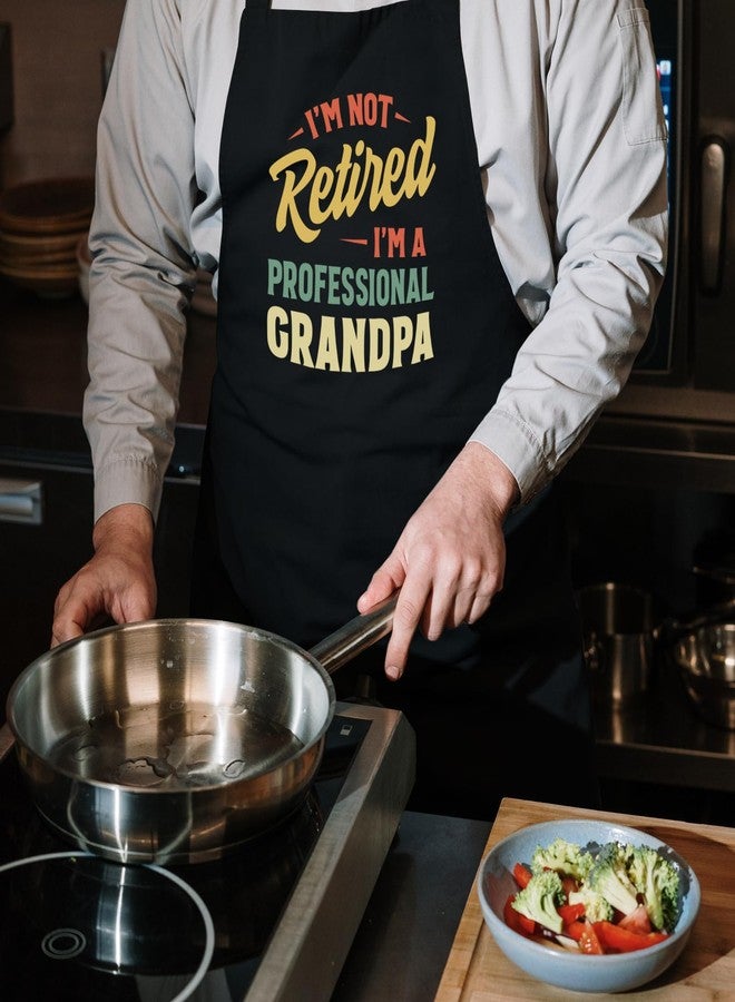 Jpayxese Funny Retirement Gifts for Men, Retired Apron for Cooking Kitchen Grilling BBQ with Pockets, Gifts for Grandpa Chef Birthday Fathers Day - Image 2