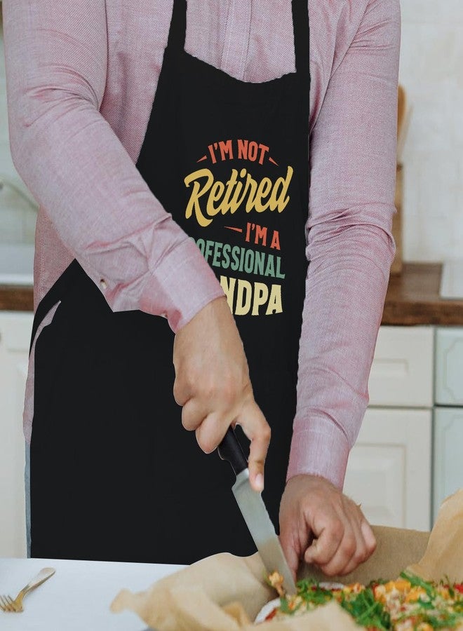 Jpayxese Funny Retirement Gifts for Men, Retired Apron for Cooking Kitchen Grilling BBQ with Pockets, Gifts for Grandpa Chef Birthday Fathers Day - Image 3