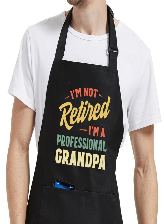 Jpayxese Funny Retirement Gifts for Men, Retired Apron for Cooking Kitchen Grilling BBQ with Pockets, Gifts for Grandpa Chef Birthday Fathers Day - Image 1