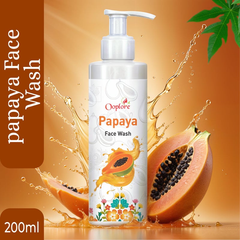 Ooplore Herbal Papaya Face Wash For Women/Men | Brightening and Glowing Skin | Removes Pigmentation and Dark Spots | For All Skin Types 100ML - Image 2