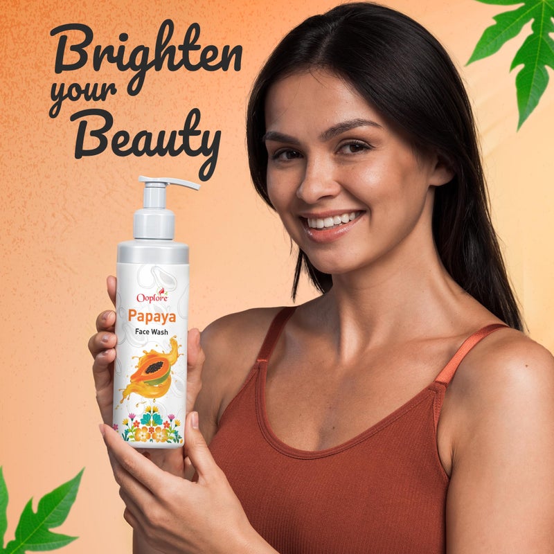 Ooplore Herbal Papaya Face Wash For Women/Men | Brightening and Glowing Skin | Removes Pigmentation and Dark Spots | For All Skin Types 100ML - Image 3