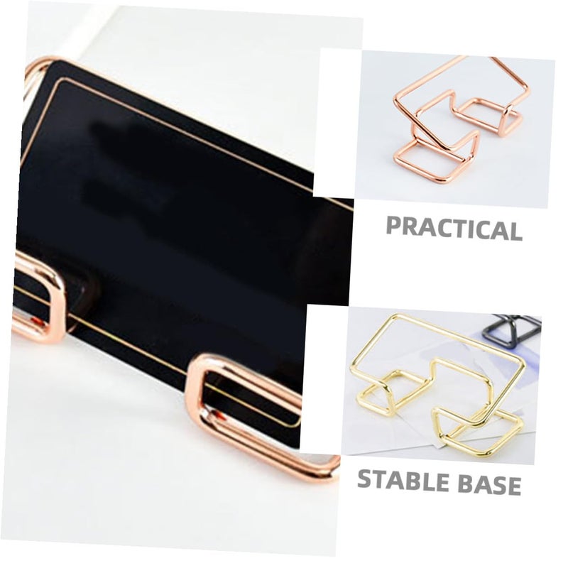 Vintage Brass Metal Business Card Holder Stand 2pcs Desktop Organizer Rack - Image 4