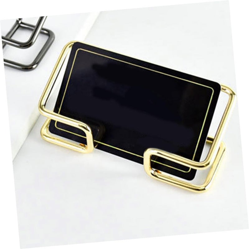 Vintage Brass Metal Business Card Holder Stand 2pcs Desktop Organizer Rack - Image 5