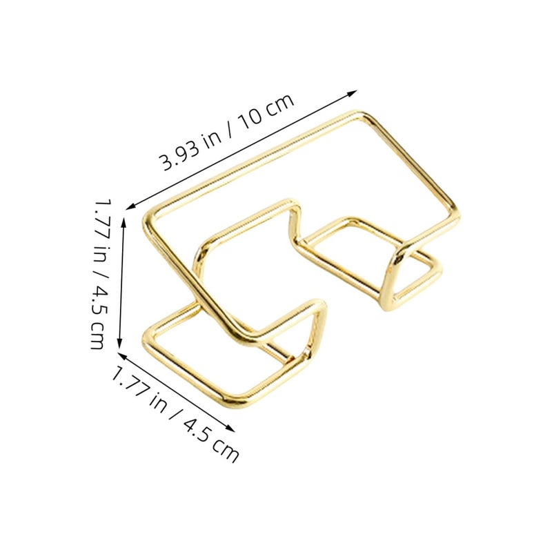Vintage Brass Metal Business Card Holder Stand 2pcs Desktop Organizer Rack - Image 3