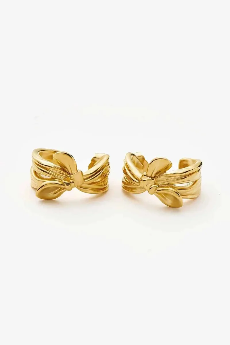 ميسوما MARK GONG BOW HOOP EARRINGS
