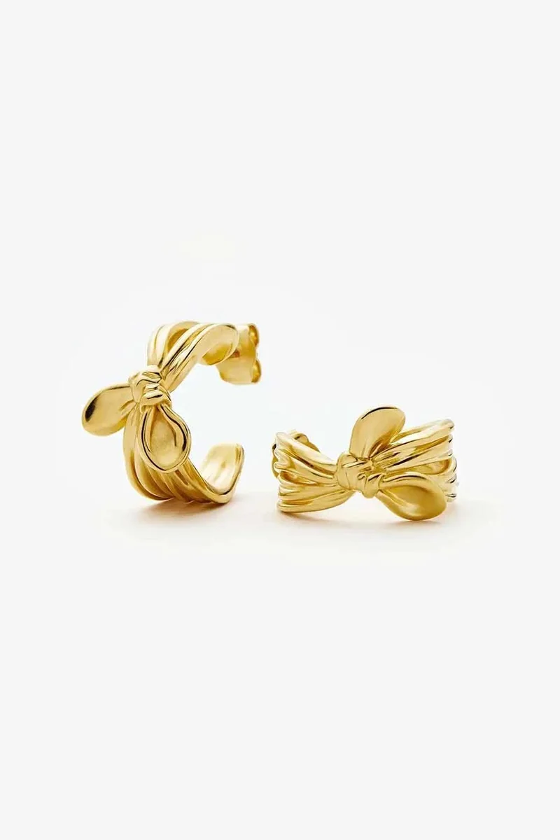 ميسوما MARK GONG BOW HOOP EARRINGS