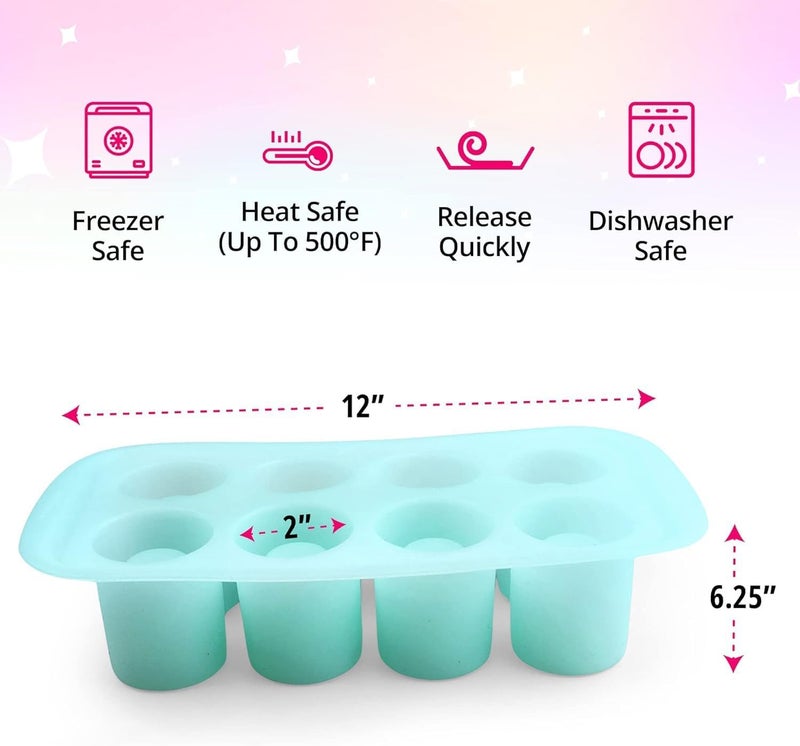 GEEOOLLAH Silicone Shot Glass Mold 8-Cavity – Edible Candy Shot Mold for Chocolate, Ice, Jelly, Gummy, Juice Shots – Reusable Nonstick Silicone Molds for Baking, Parties, Gifts, Holidays, Bars - Image 3