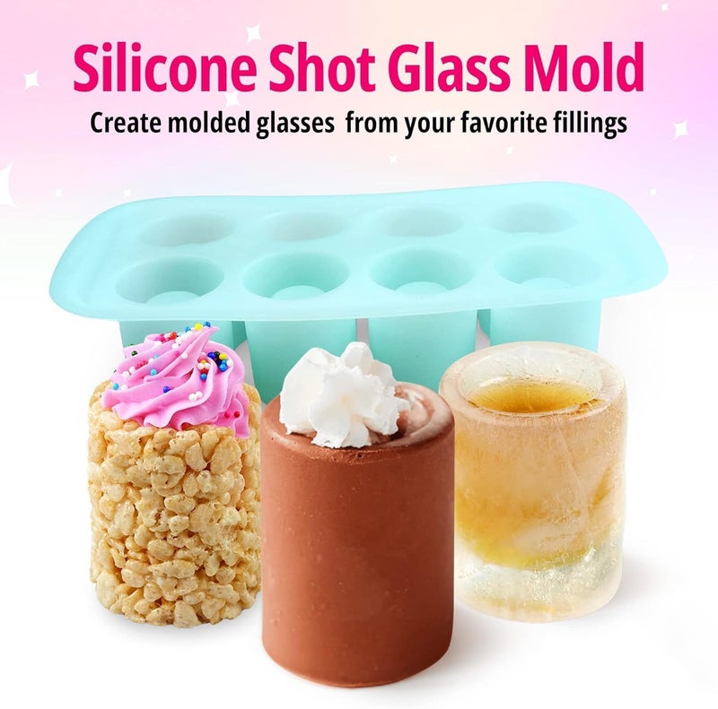 GEEOOLLAH Silicone Shot Glass Mold 8-Cavity – Edible Candy Shot Mold for Chocolate, Ice, Jelly, Gummy, Juice Shots – Reusable Nonstick Silicone Molds for Baking, Parties, Gifts, Holidays, Bars - Image 2