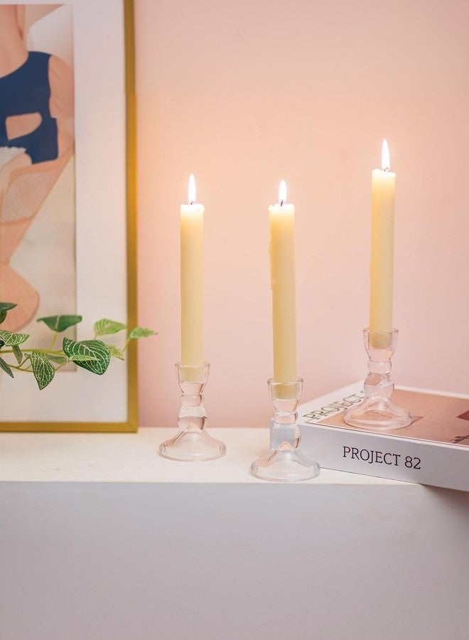 مجموعة من 2 ، (نسخة القرع الصغيرة) حامل شموع زجاجي ، حامل شمعة عمود ، حامل شمعة ديكور المنزل ، ديكور رومانسي ، حاوية شمعة شفافة ، حامل شمعة ديكور الزفاف ، شمعة عمود لحفل الزفاف ، غرفة الطعام والديكور. - Image 2