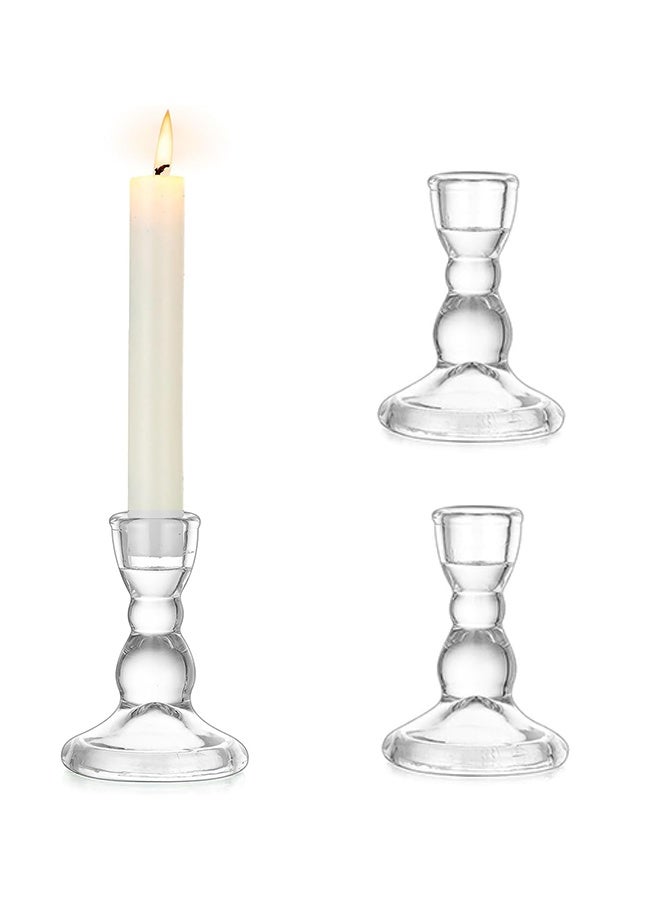 مجموعة من 2 ، (نسخة القرع الصغيرة) حامل شموع زجاجي ، حامل شمعة عمود ، حامل شمعة ديكور المنزل ، ديكور رومانسي ، حاوية شمعة شفافة ، حامل شمعة ديكور الزفاف ، شمعة عمود لحفل الزفاف ، غرفة الطعام والديكور. - Image 1