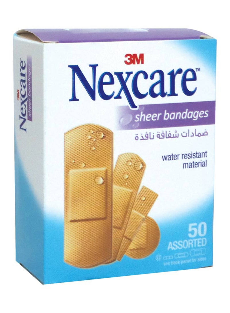 3M Sheer Assorted Bandages 50'S