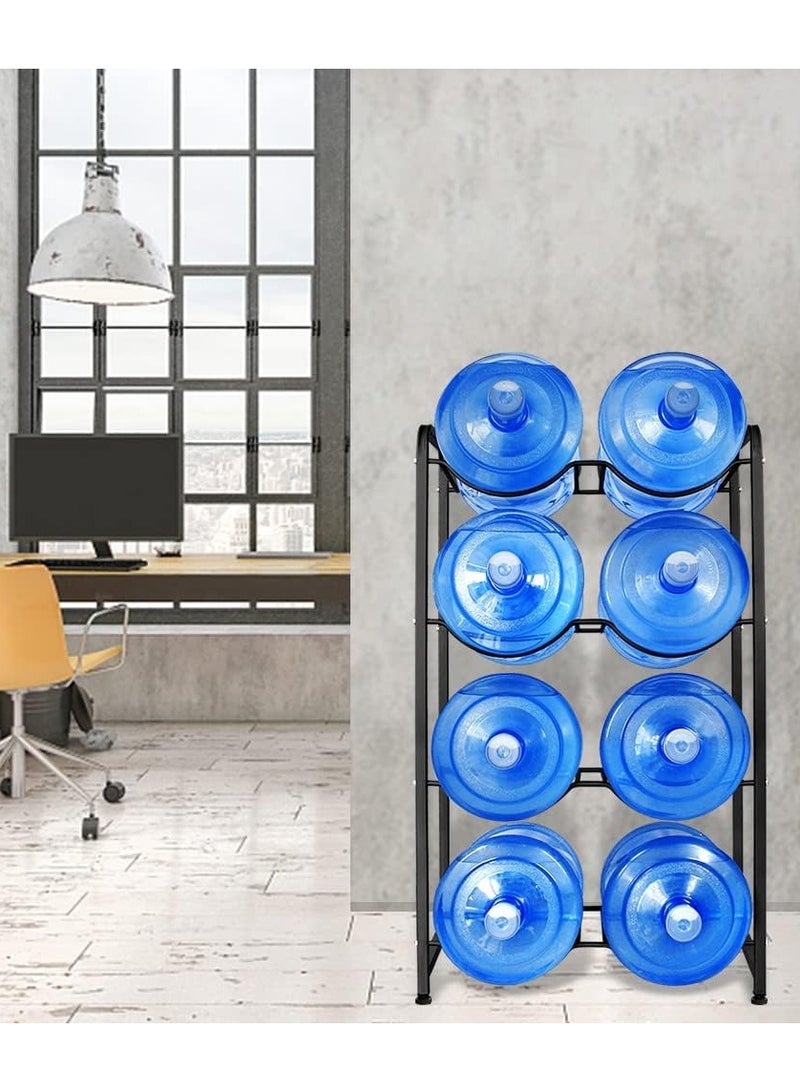 DubaiGallery 8 Bottles Storage Rack 4 Tier Reinforced Carbon Steel Heavy Duty 5-Gallon Water Cane Jug Holder Cooler Organizer Shelf For Home Kitchen Office Garages Restaurant Gym Stand Shelves - Image 3