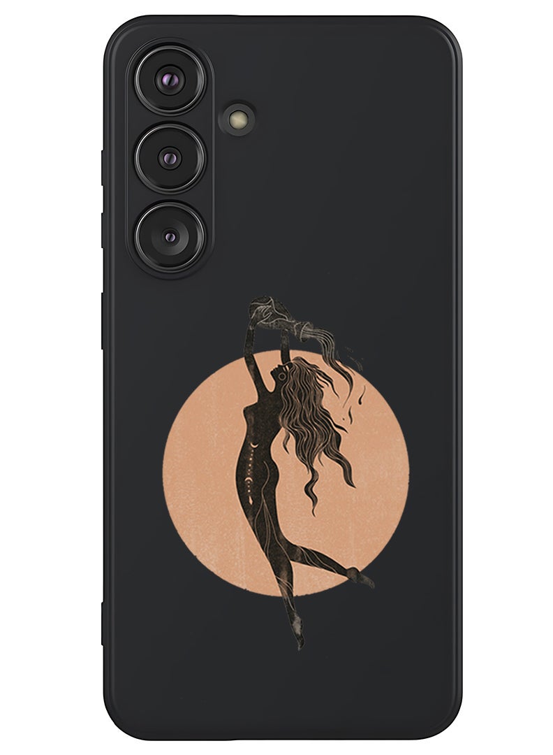 Theodor Protective Slim Fit Case Liquid Silicone Cover with Full Body Protection Anti-Scratch Shockproof Case For Samsung Galaxy S25 (Black) - Aquarius - Image 1