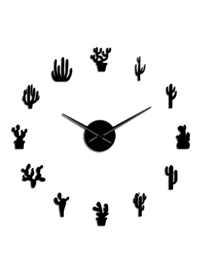 NIBEMINENT Cactus Plant Designed Wall Clock Black 15x10x4cm - Image 1