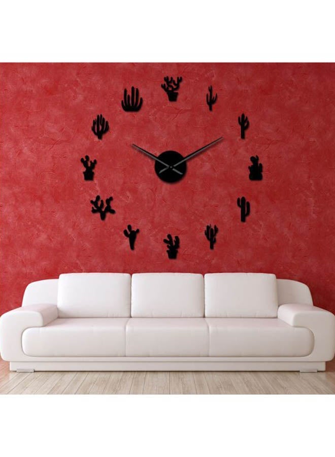 NIBEMINENT Cactus Plant Designed Wall Clock Black 15x10x4cm - Image 3