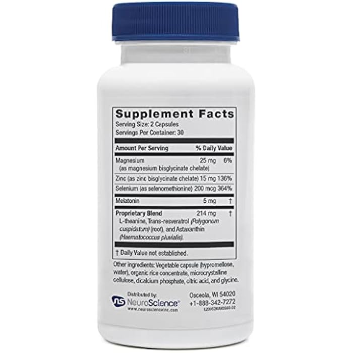 Neuroscience Kavinace OS - Sleep Aid Formula with Melatonin 5mg + L-Theanine - Nighttime Cellular Health Blend for Sleep Efficiency and Immune Support (60 Capsules) - Image 2