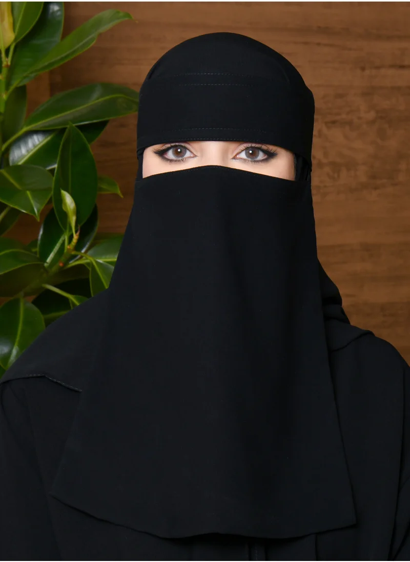 HAWRAA ABAYA Long niqab with one slanted elastic and a tie closure