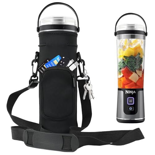NUENSS-ROR Storage Sleeve Bag for Ninja Blast Portable Blender with Shoulder Strap and Accessory Pocket Compatible with Ninja BC151NV/BC51NV/BC151BK/BC151CR/BC151EM/BC151PR/BC151WH Blast Portable Blender(Black) - Image 2