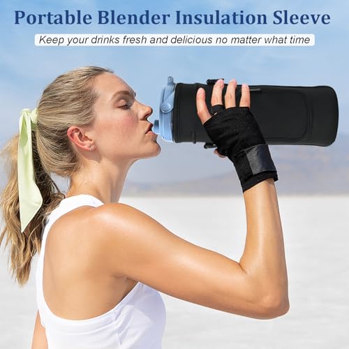 NUENSS-ROR Storage Sleeve Bag for Ninja Blast Portable Blender with Shoulder Strap and Accessory Pocket Compatible with Ninja BC151NV/BC51NV/BC151BK/BC151CR/BC151EM/BC151PR/BC151WH Blast Portable Blender(Black) - Image 4