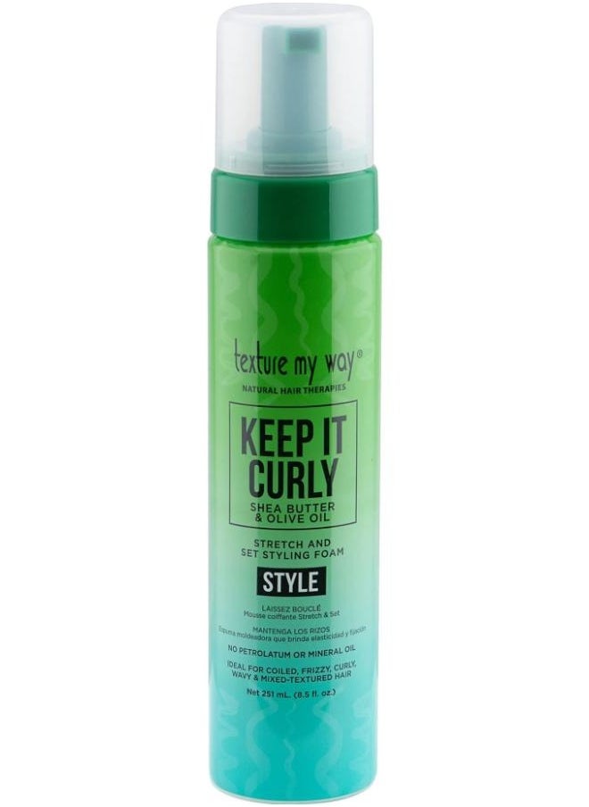 Texture My Way - Keep It Curly Shea Butter & Olive Oil Stretch Set Styling Foam 251ml - Image 1