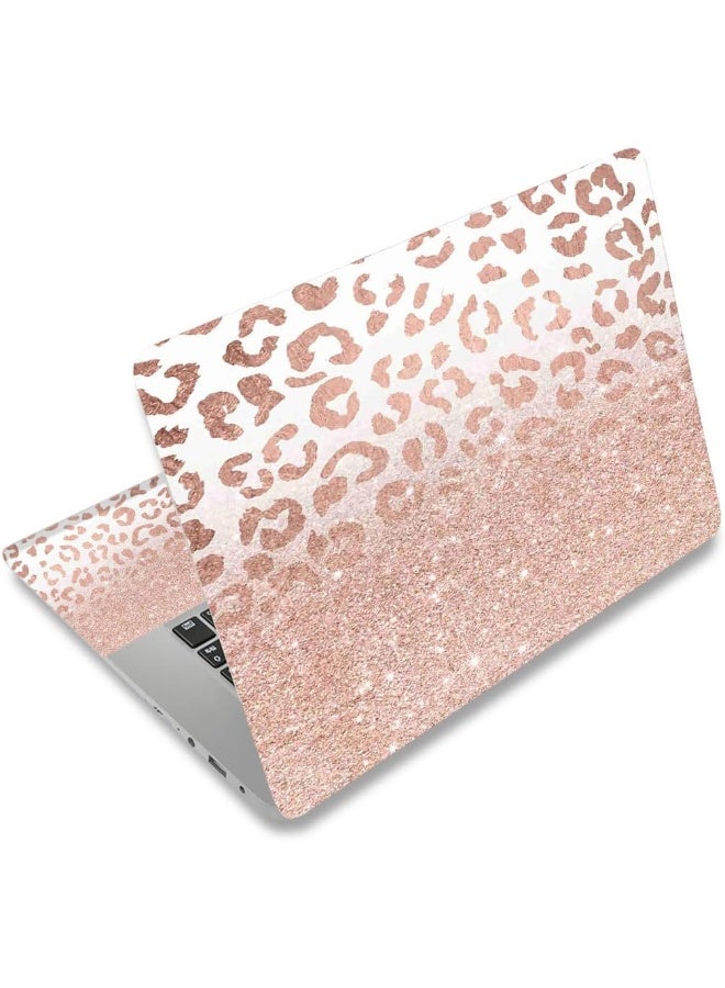 Home Trove Dinky Laptop Skin Sticker Decal, 12" 13" 13.3" 14" 15" 15.4" 15.6 Inch Laptop Universal Reusable Vinyl Skin Stickers Cover Art Decal Notebook Pc Personalized Protector-Rose Pink Leopard Print - Image 1