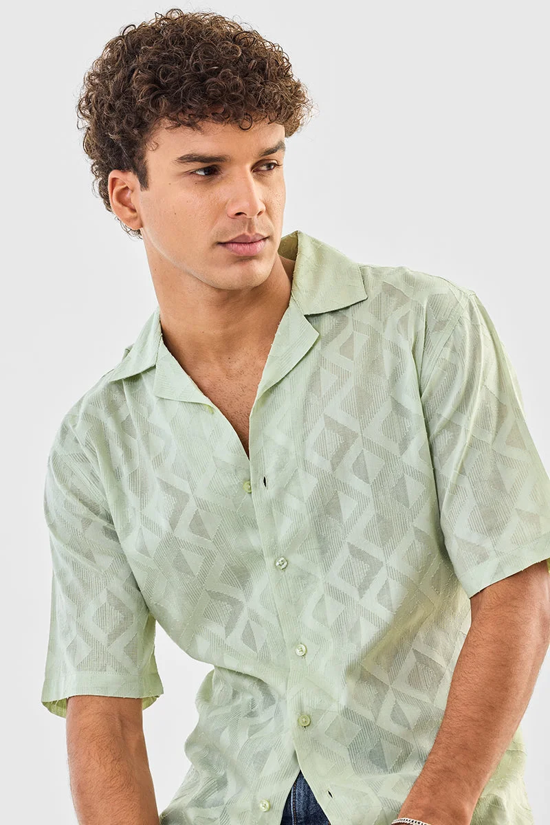 SNITCH Self-Design 100% Cotton Box Fit Shirt