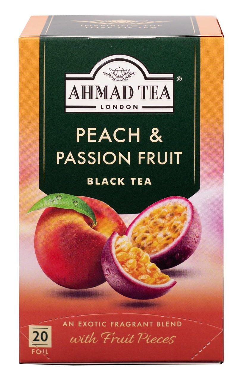 Ahmad Tea of London Peach & Passion Fruit Tea Bags 20s Box - Image 1