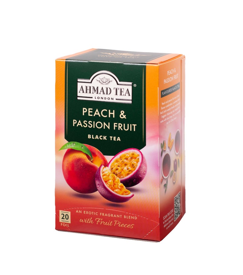 Ahmad Tea of London Peach & Passion Fruit Tea Bags 20s Box - Image 2