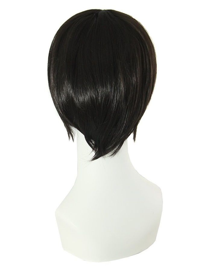 MapofBeauty 12 Inch / 30 cm Men Short Straight Wig Cosplay Costume Wig (Black)  - Image 3