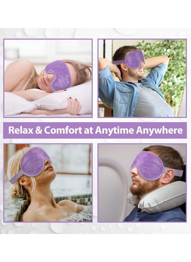 DMG TECH Cooling Gel Eye Mask Reusable Cold Eye Mask for Puffy Eyes, Eye Ice Pack Eye Mask with Soft Plush Backing for Dark Circles, Migraine, Stress Relief - Purple  - Image 4
