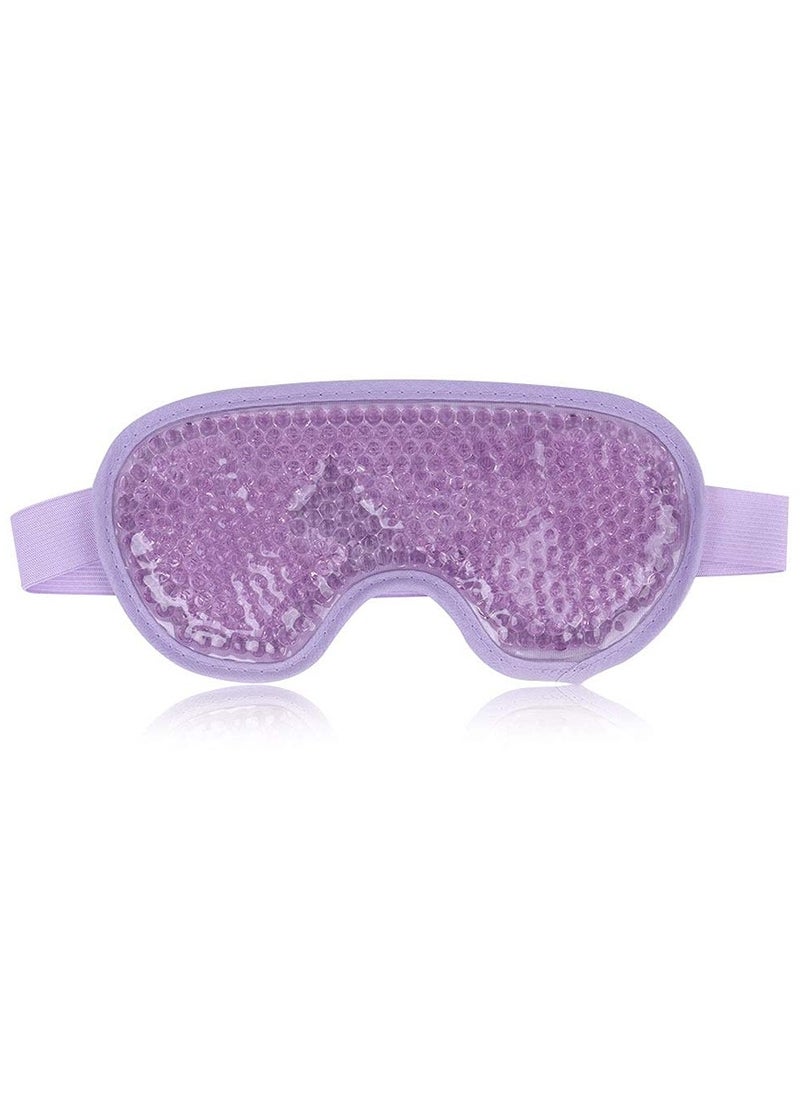 DMG TECH Cooling Gel Eye Mask Reusable Cold Eye Mask for Puffy Eyes, Eye Ice Pack Eye Mask with Soft Plush Backing for Dark Circles, Migraine, Stress Relief - Purple  - Image 1
