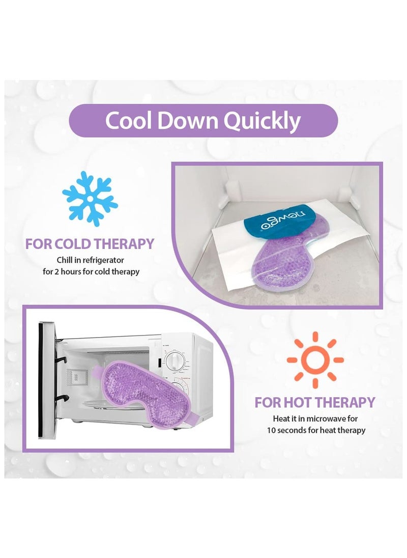 DMG TECH Cooling Gel Eye Mask Reusable Cold Eye Mask for Puffy Eyes, Eye Ice Pack Eye Mask with Soft Plush Backing for Dark Circles, Migraine, Stress Relief - Purple  - Image 5
